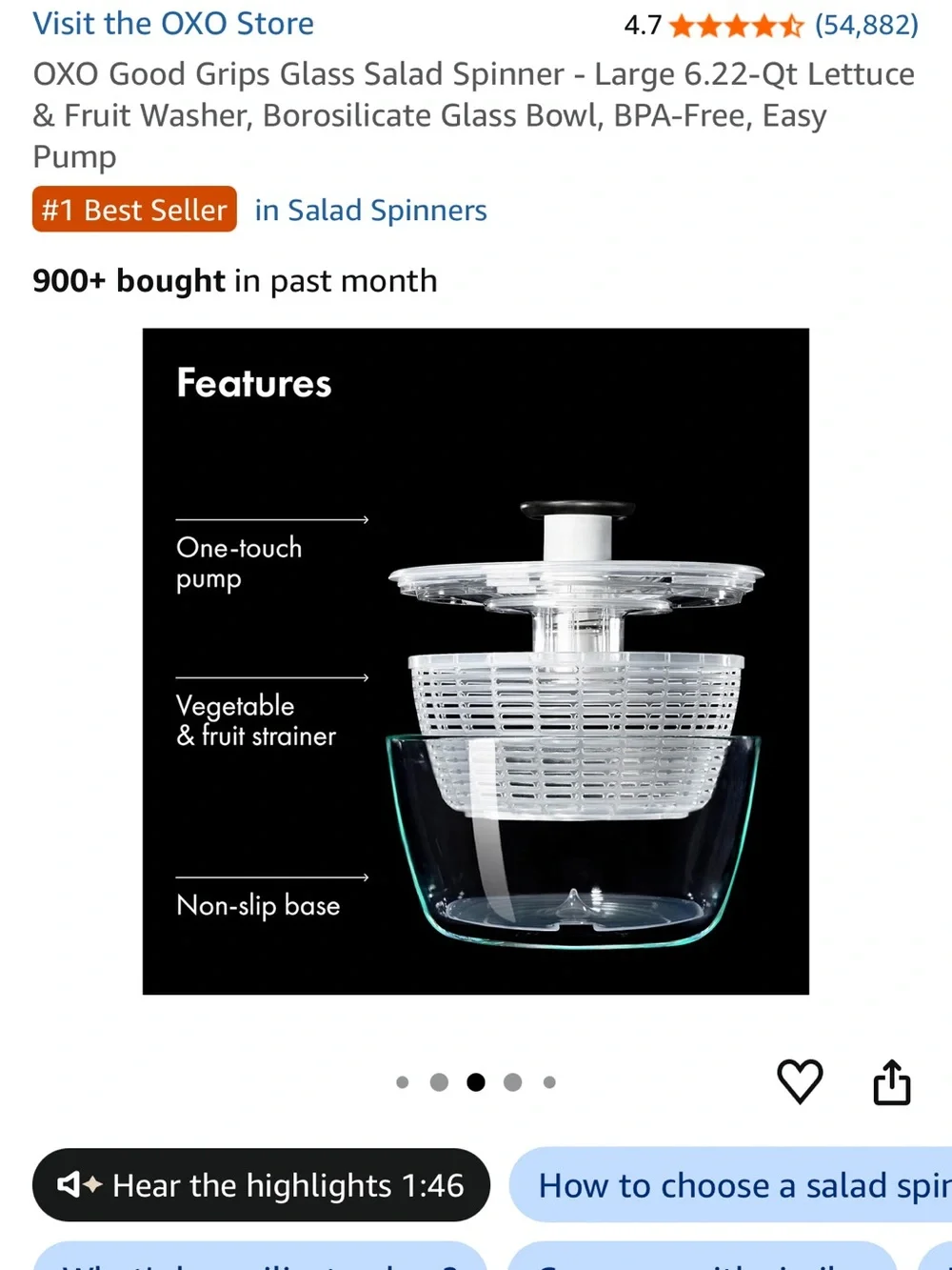 Oxo glass bowl